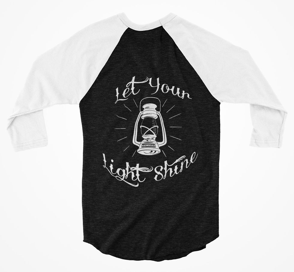 Thumbnail: Let Your Light Shine 3/4 Black Raglan