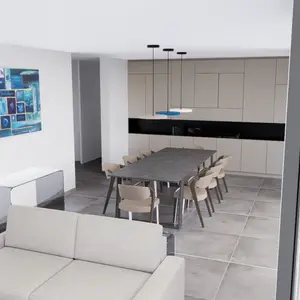 Pièce de vie: maison contemporaine