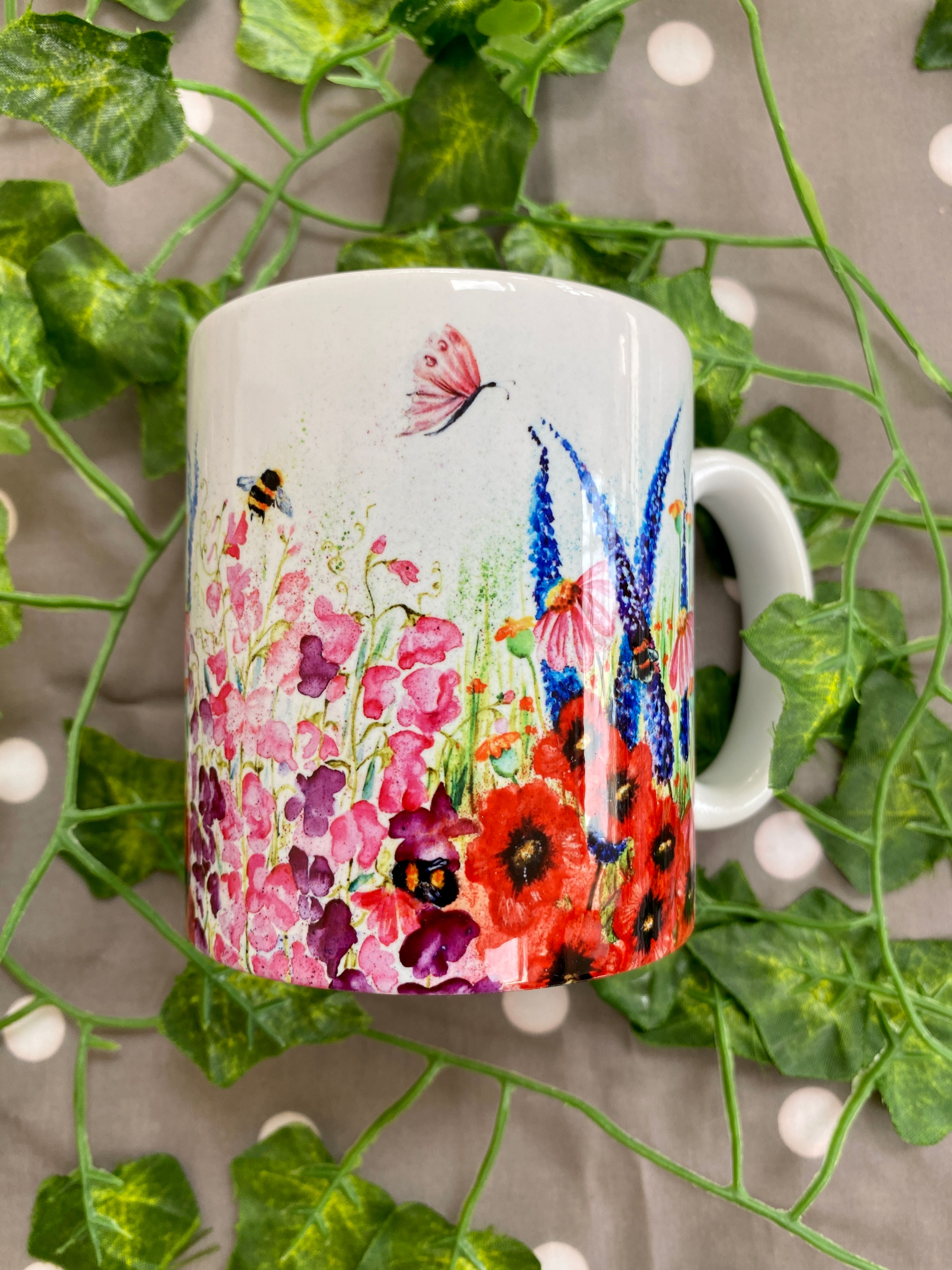 Bee and Poppies Mug