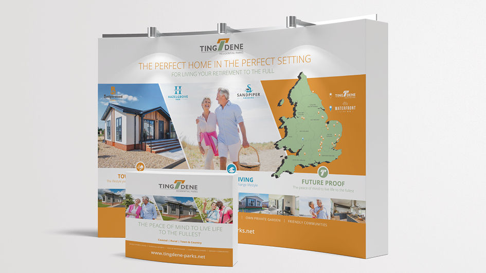 Example of exhibition graphics created to promote Tingdene
