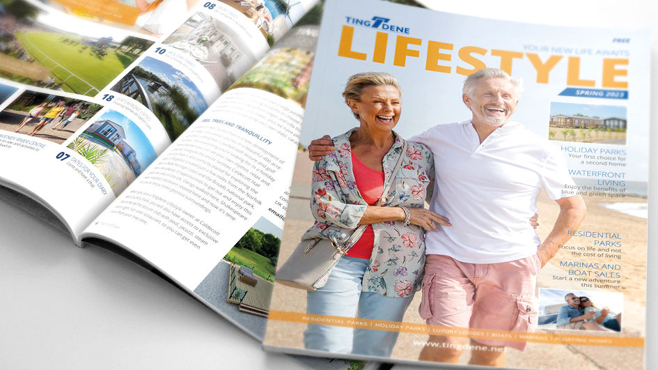 Cover and spread of Tingdene Lifestyle Magazine. Designed by Just Honest Creative and Design
