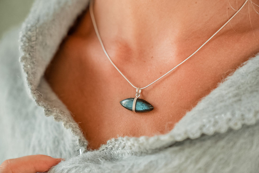 Labradorit Anhänger mit Silberfassung (exkl. Silberkette)