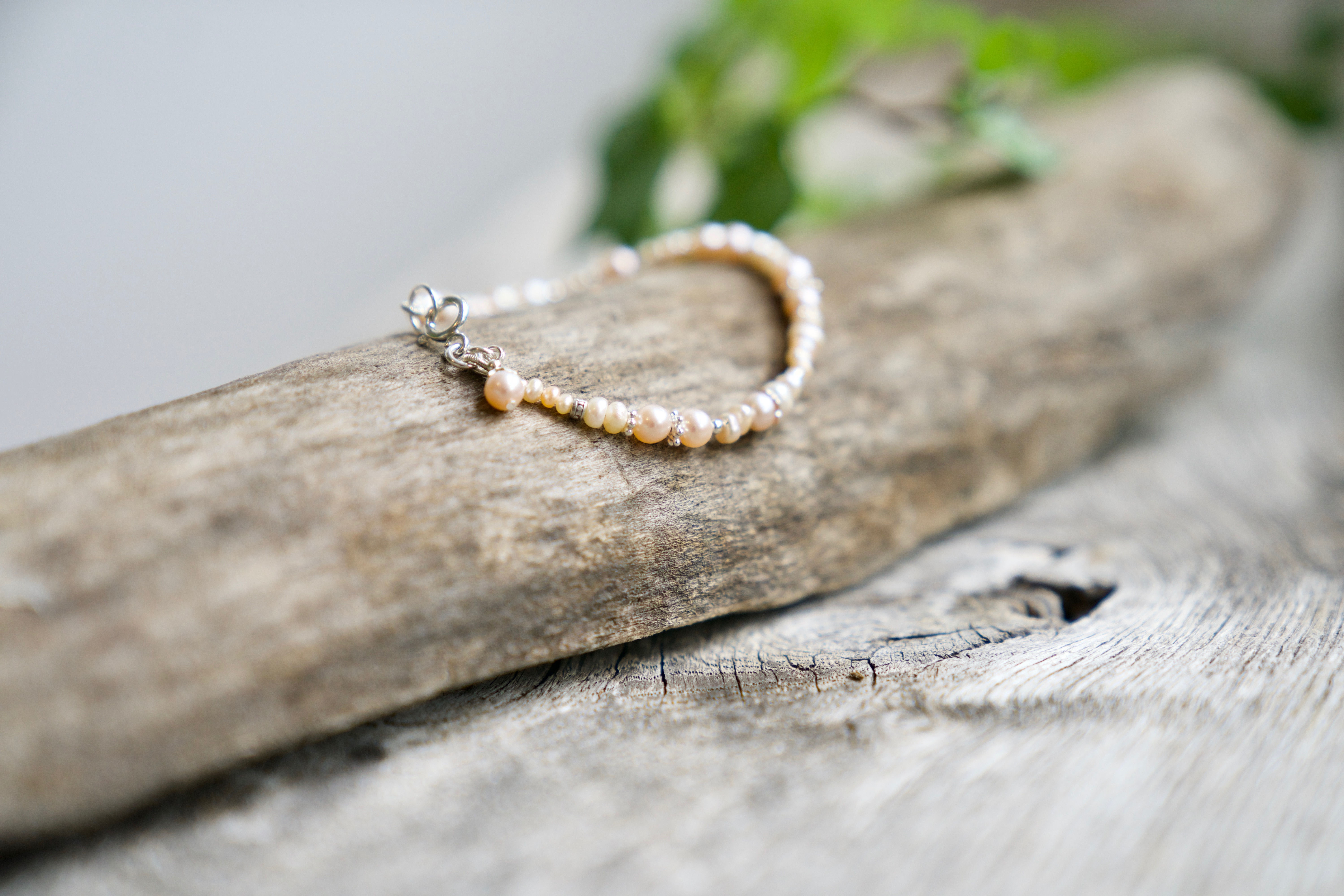 Armband | Rosa Perlen | Helles Silber