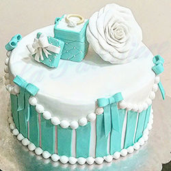 #Elegant #Turquoise #Engagement #Cake for a very #beautifulgirl ! _#preciousmoments #NewBeginnings _