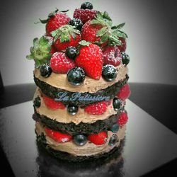 #byDemand _Yet another! #layered #naked #cake!_#strawberries #blueberries #raspberries_#dessertporn