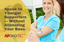 Young and older charity supporters together at a local fundraising event