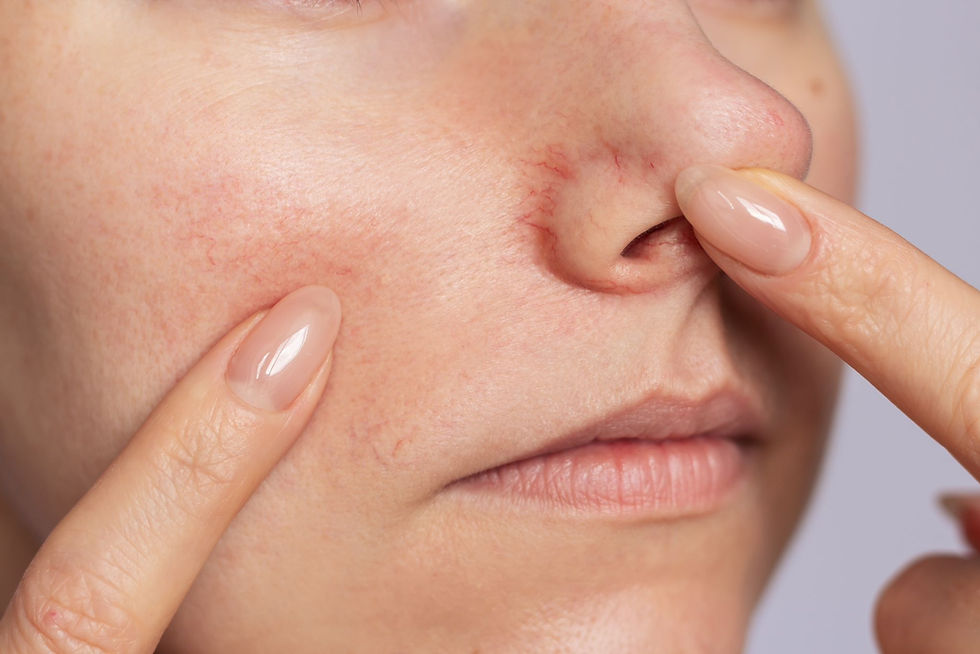 a lady with rosacea and broken capillaries looking for treatments.