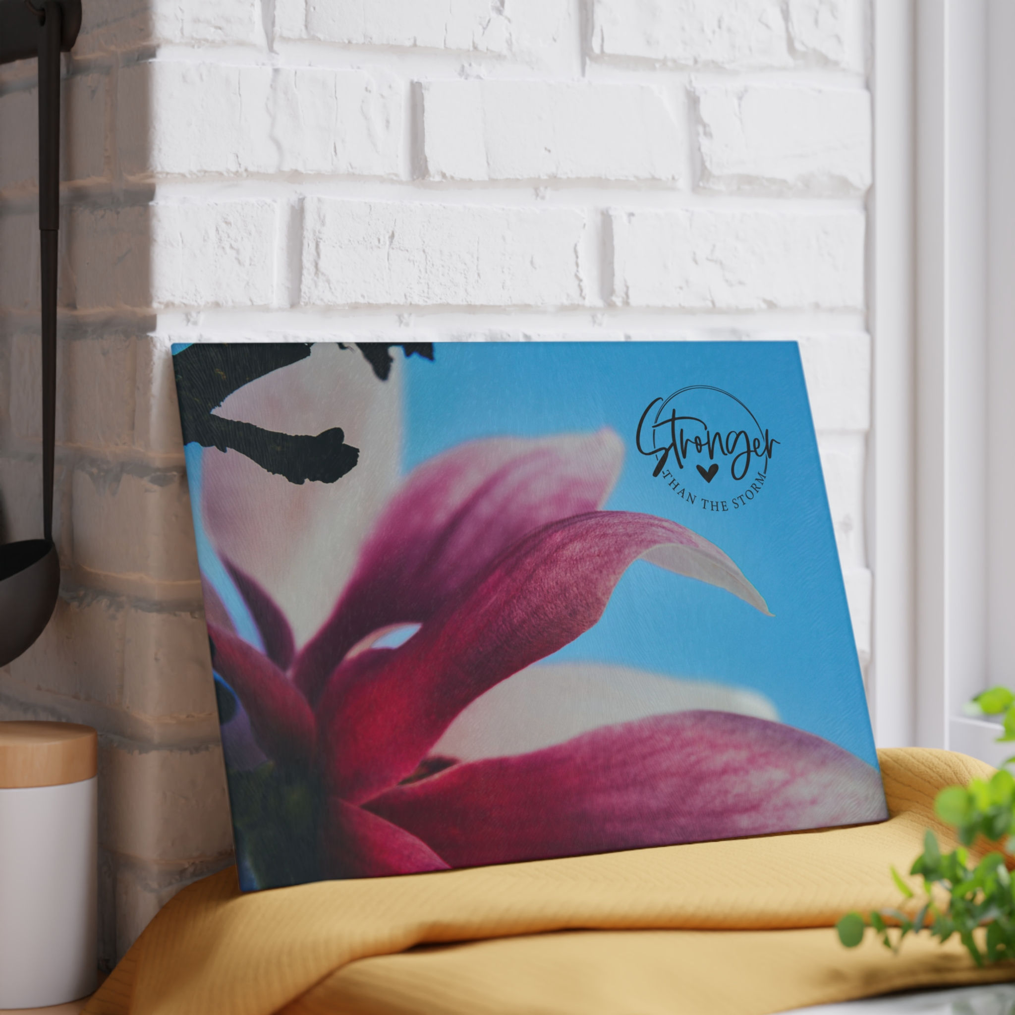 STRONGER THAN THE STORN ~ Skylight ~ Glass Serving Platter