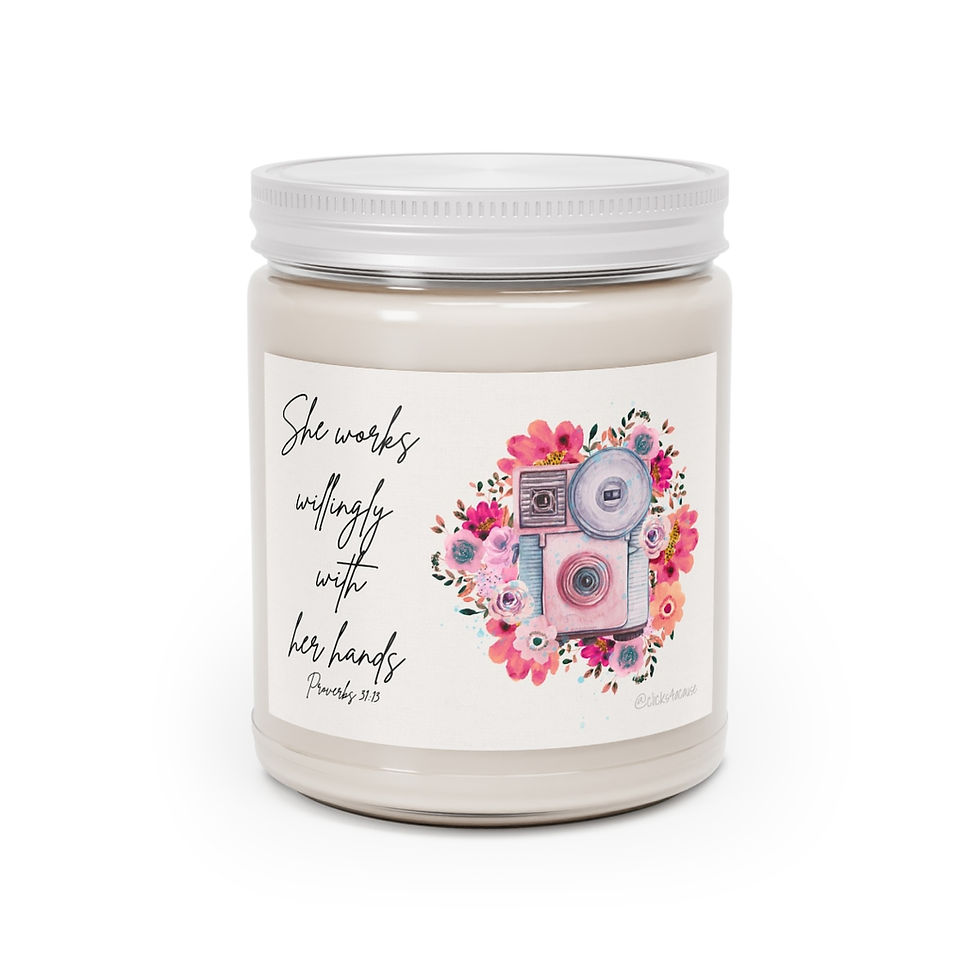 Thumbnail: She works willingly with her hands ~ Pink Candle 9 oz.