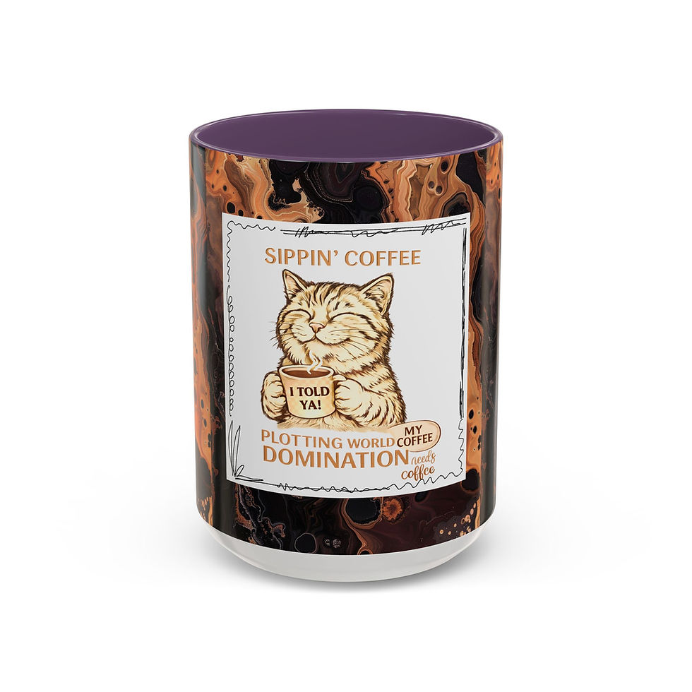 Thumbnail: Sippin' Coffee Plotting World Domination Mug | BPA - Lead FREE | Accent Mug