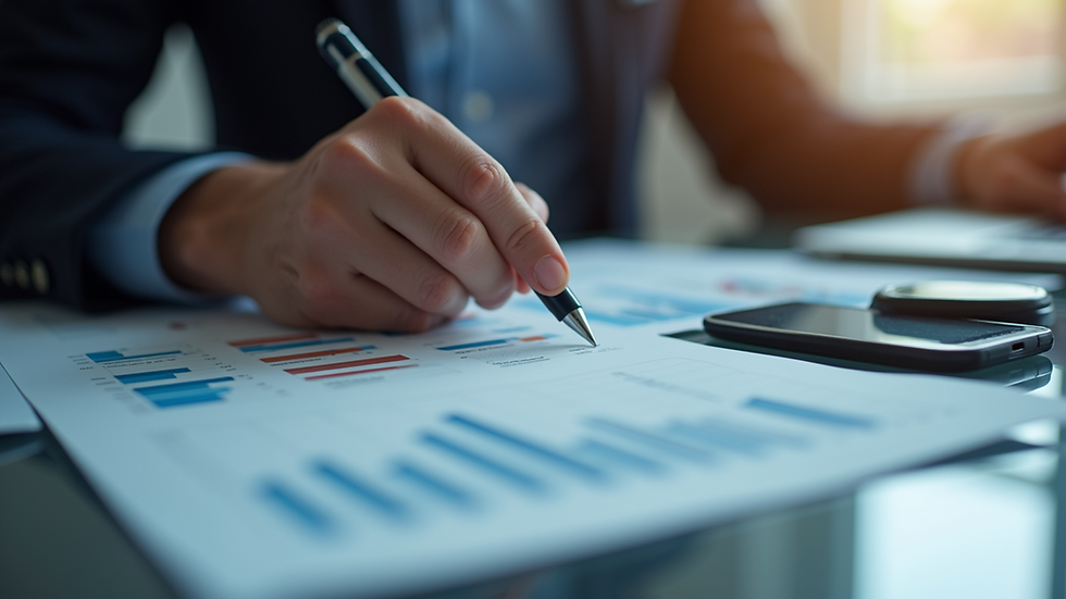 Close-up view of financial market analysis tools