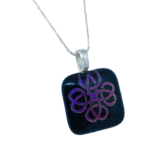 Thumbnail: Dichroic glass pendant necklace by Ballybrick