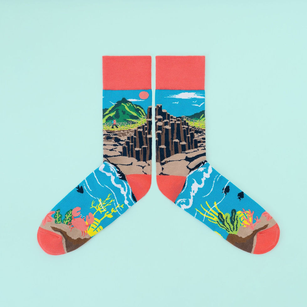 Socks with Irish scenes