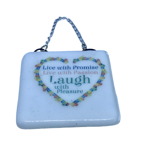 Thumbnail: Hanging glass decoration- 6cm square