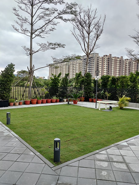 庭院燈光設計營造夜間舒適光影氛圍，搭配草皮與平台讓空間延伸至全天候使用｜院子園藝作品"