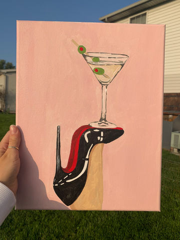 Bottoms up martini painting