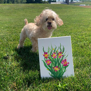 Flower Paw print Painting