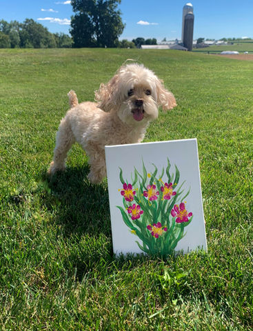 Flower Paw print Painting