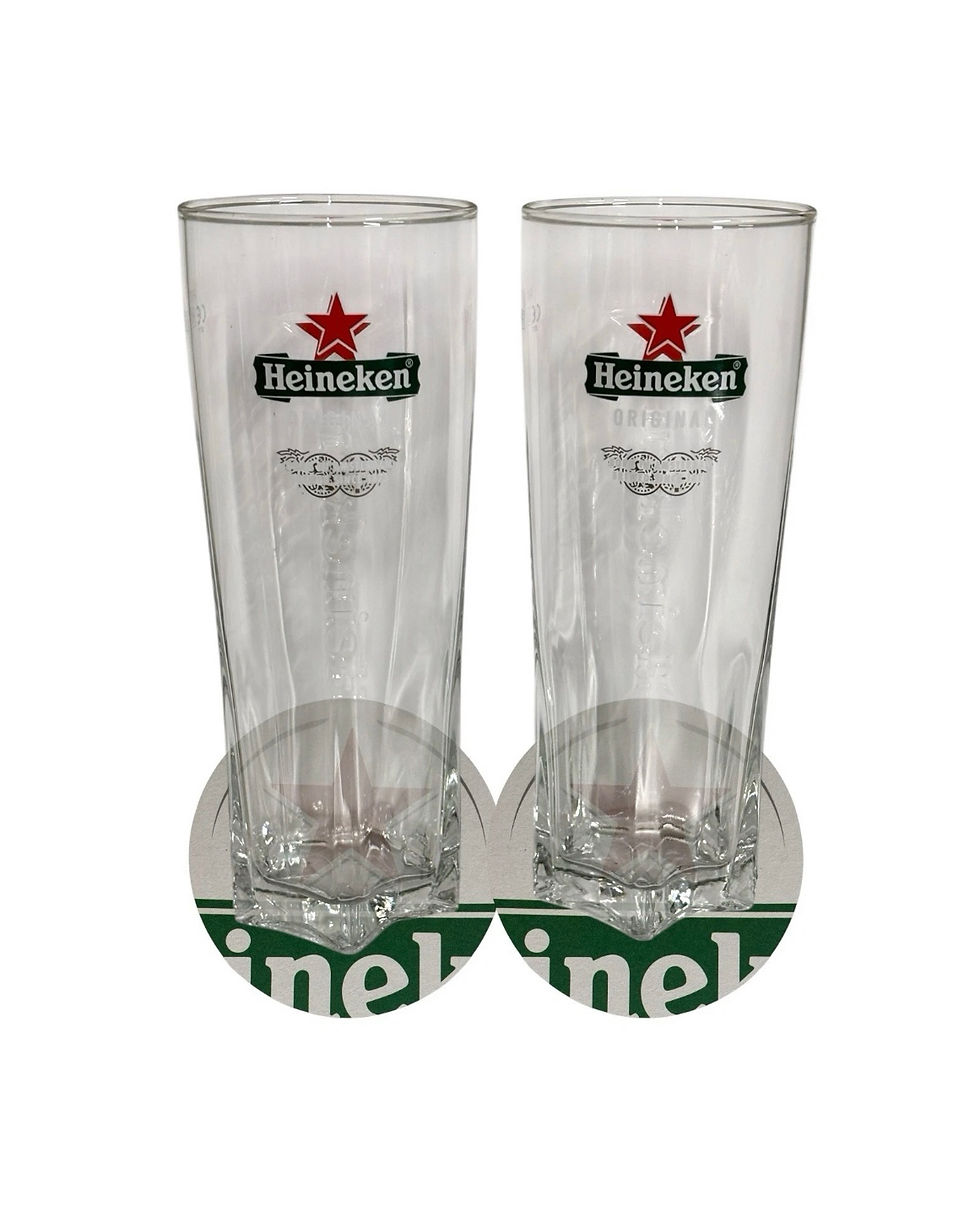 Thumbnail: Heineken Star New Style Pint Glass x2