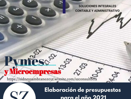 Elaboración de presupuestos para Pymes y microempresas año 2021 