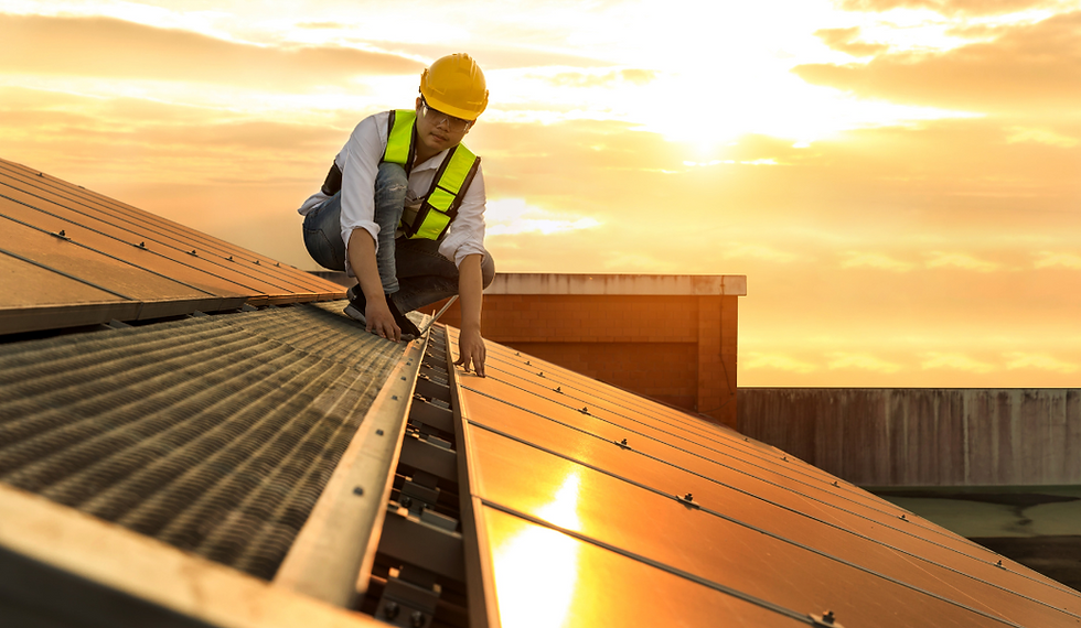solar engineer on roof