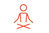 drawing: red figure in seated meditation