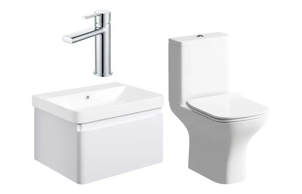 At Home Value Colt Vanity Unit & Toilet Set - Chrome