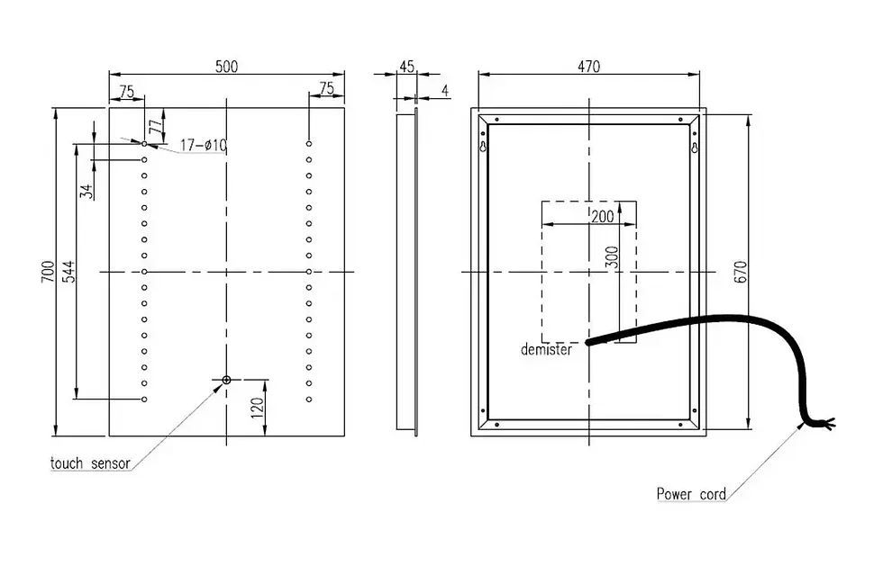 Thumbnail: Dakota 500x700mm Rectangle Front-Lit LED Bathroom Mirror