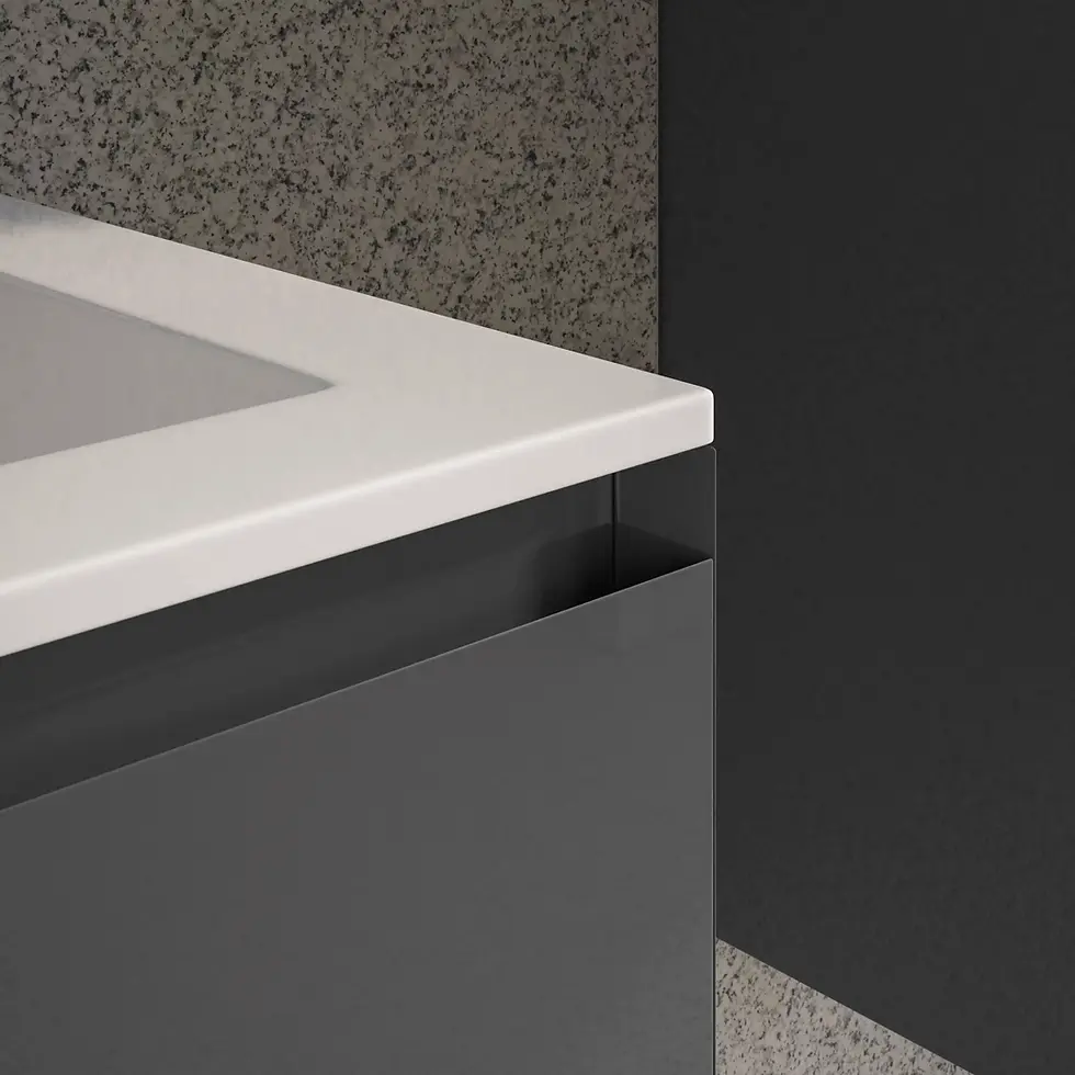 Thumbnail: Deccado Vernas 2 Drawer Vanity Unit 500mm with Cast Basin Sink -Anthracite Gloss