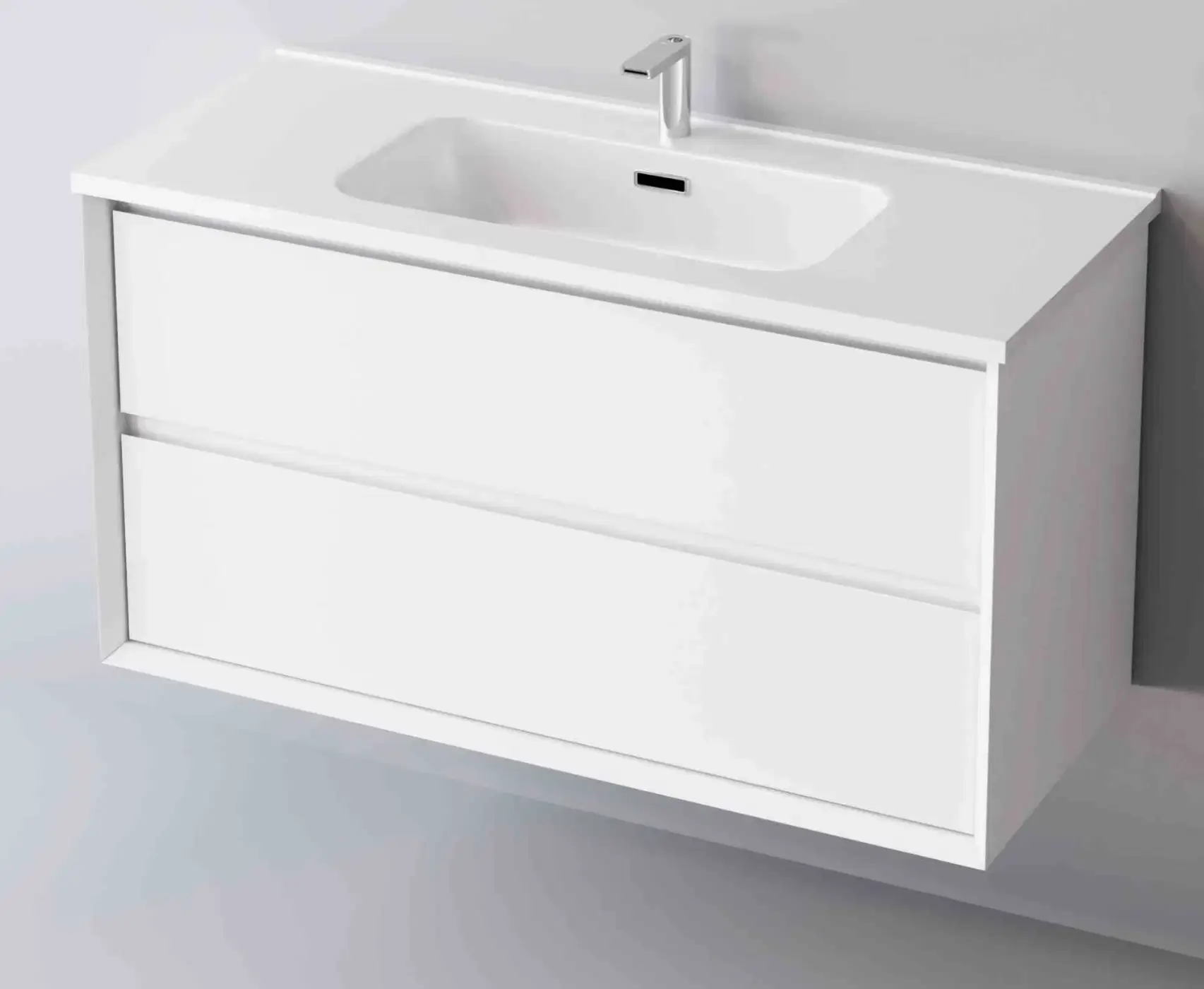 Deco Cleo 600/800/1000mm Wall Hung Vanity Unit with Ceramic Basin - Matt White
