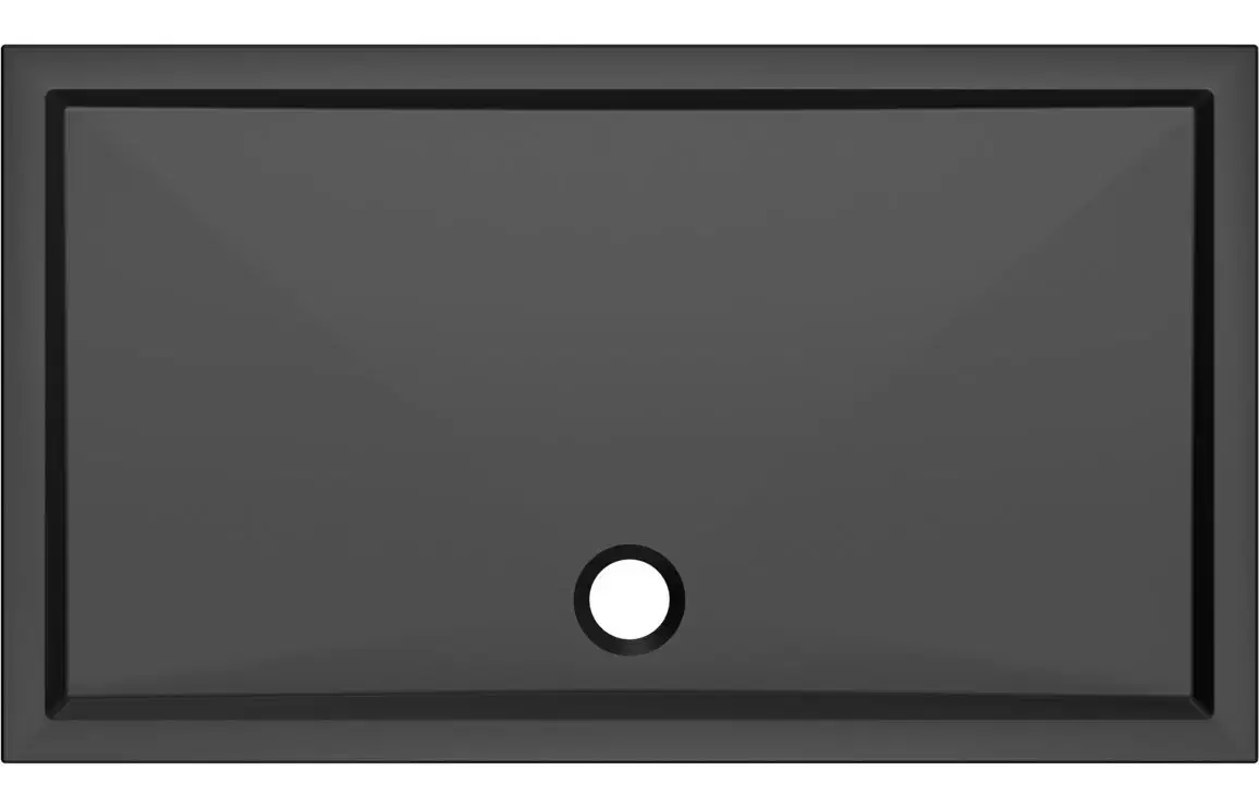 40mm Low Profile 1000x800mm Rectangular Tray & Waste - Matt Black