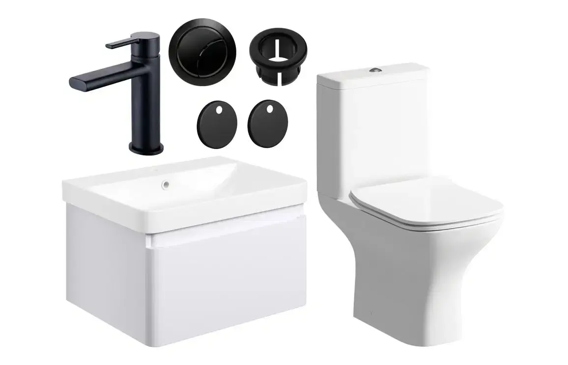 At Home Value Colt Vanity Unit & Toilet Set - Black