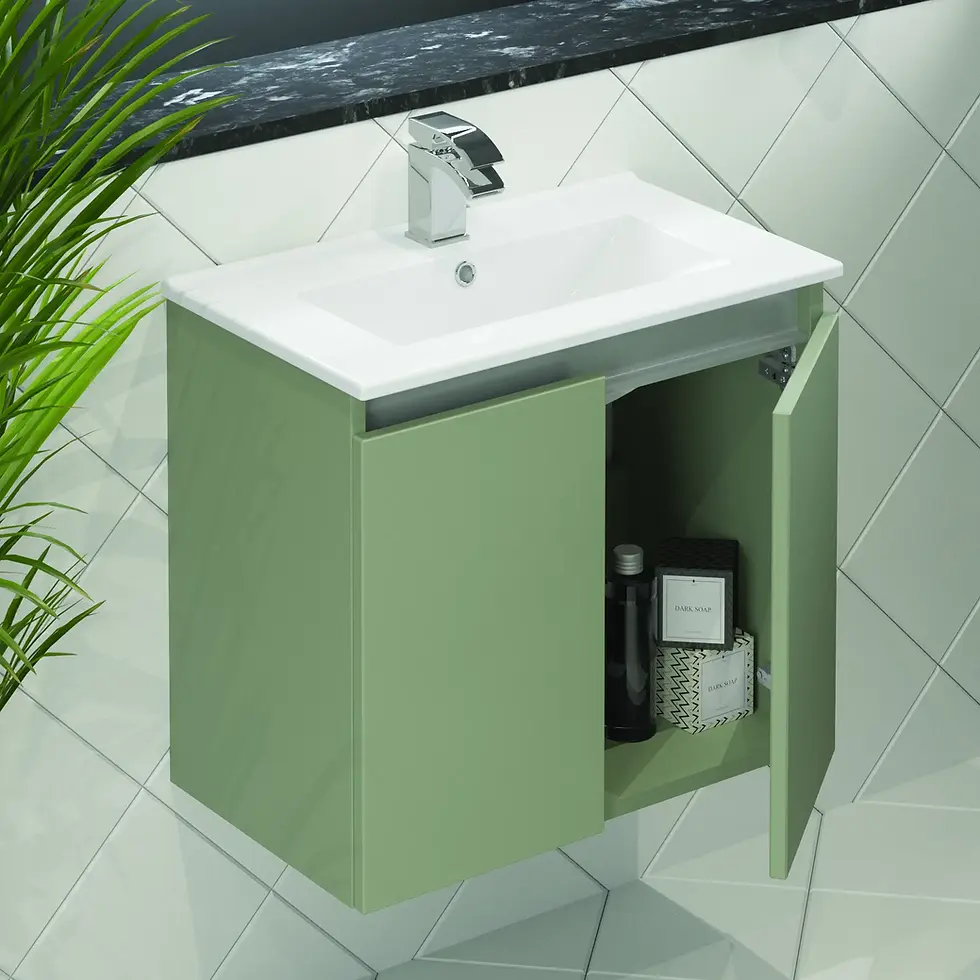 Thumbnail: Serenity 600mm Wall Hung Vanity Unit - Cupboard - Sage