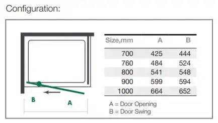Thumbnail: Merlyn Mbox Pivot Shower Door 700mm - Chrome/Matt Black/Brushed Brass