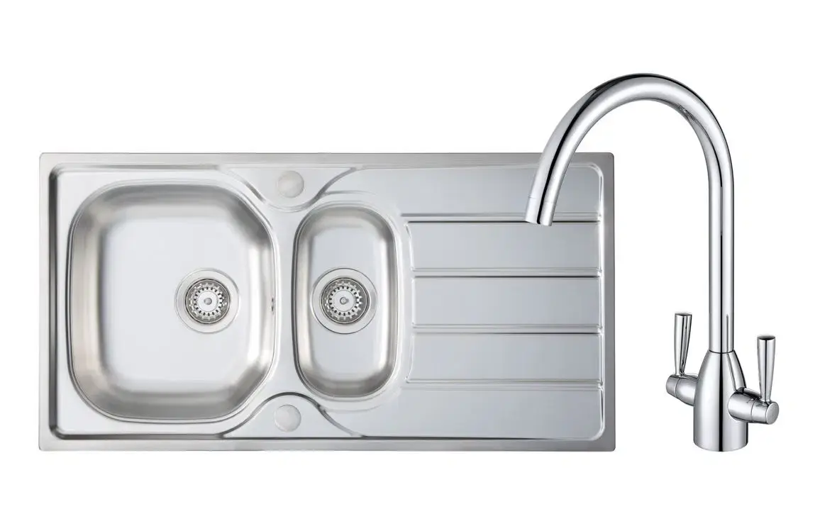 Prima 1.5B Inset Kitchen Sink & Chelsea Tap Pack - St/Steel & Chrome