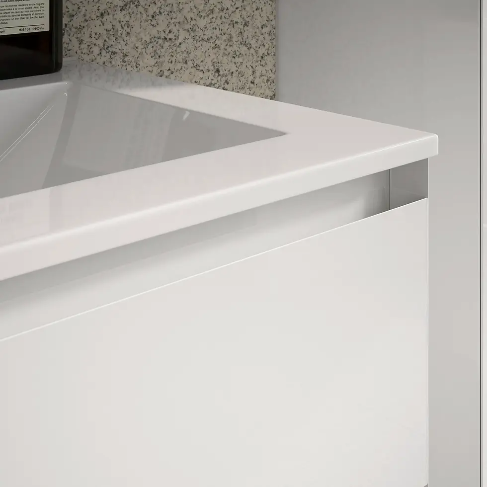 Thumbnail: Deccado Vernas 2 Drawer Vanity Unit 800mm with Cast Basin Sink - White Gloss