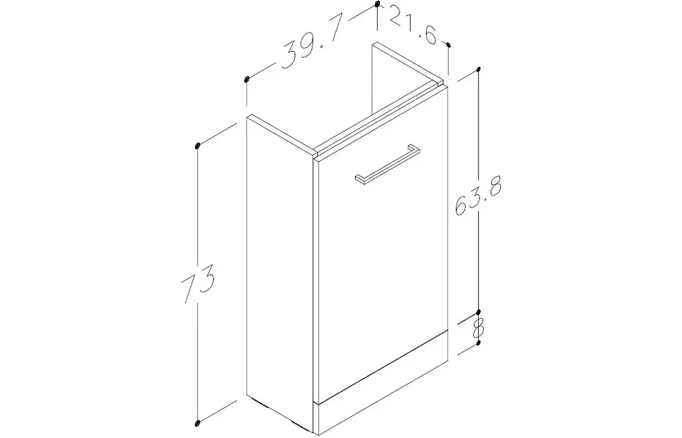 Thumbnail: Verona 410mm Floor Standing 1 Door Vanity Unit & Basin - Anthracite Gloss