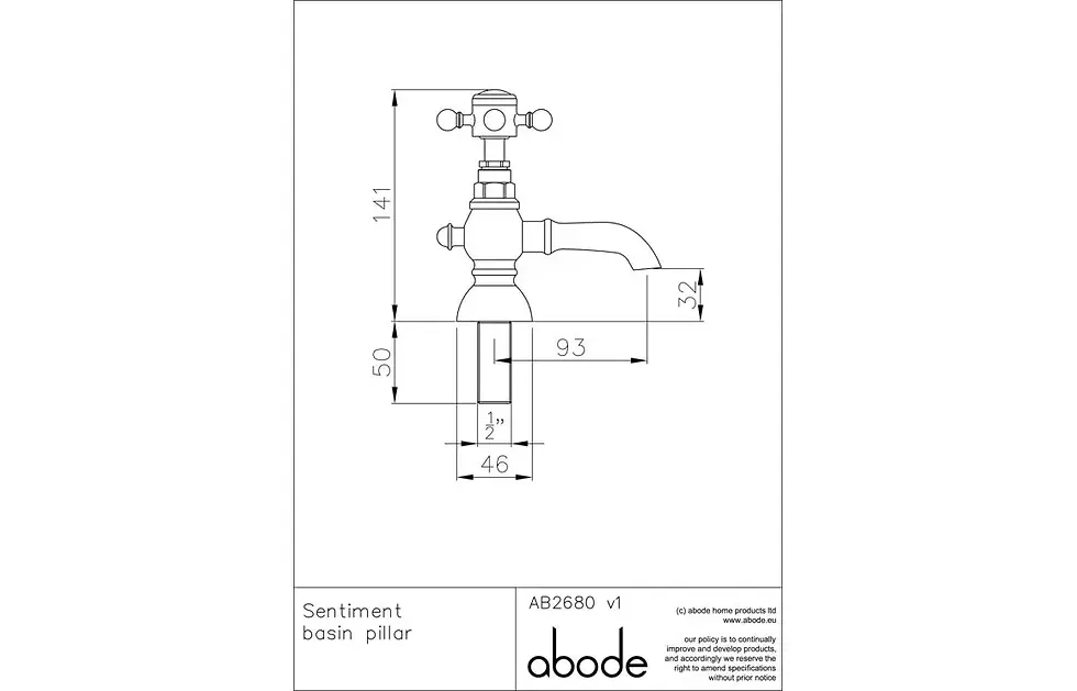 Thumbnail: Abode Sentiment Basin Pillar Taps - Chrome