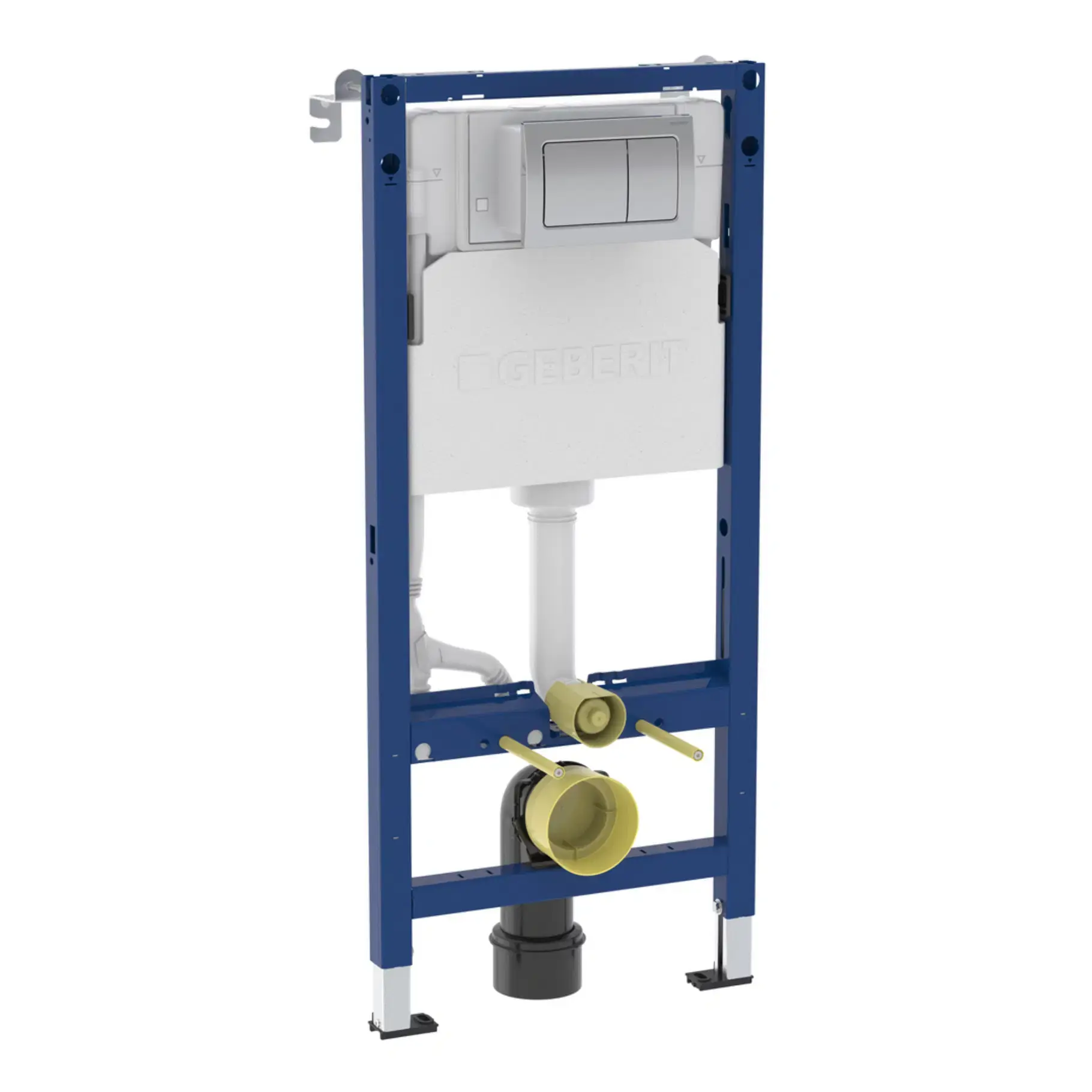 Geberit Duofix 1120mm Frame with Alpha Cistern & Dual Flush Plate – Sq - Chrome