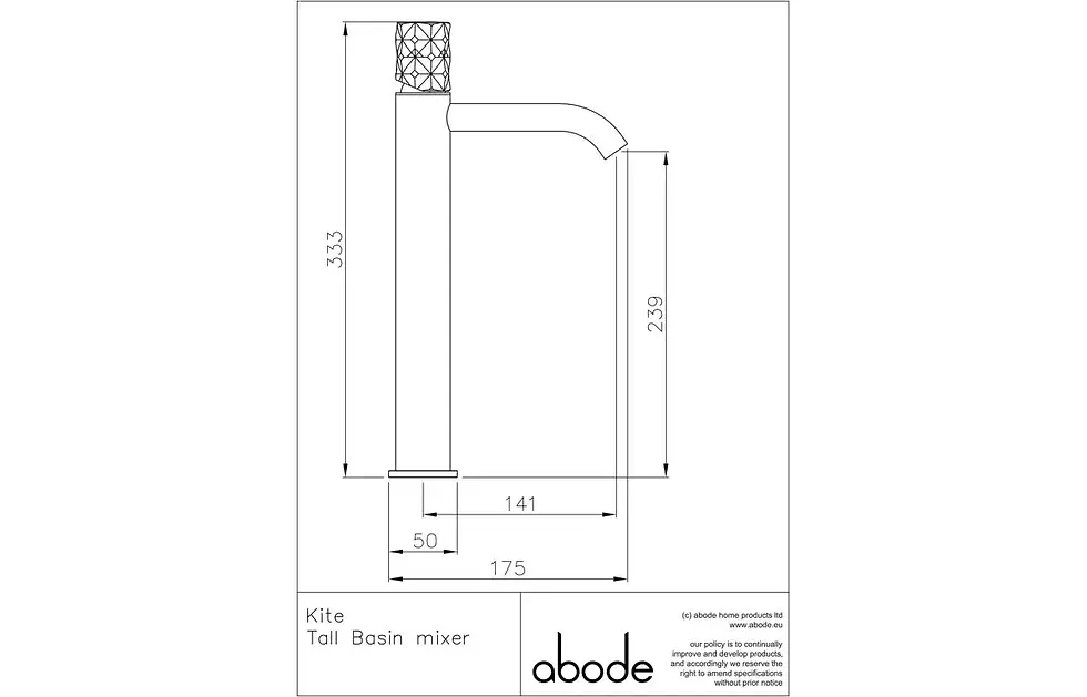 Thumbnail: Abode Kite Tall Basin Mixer Tap - Chrome