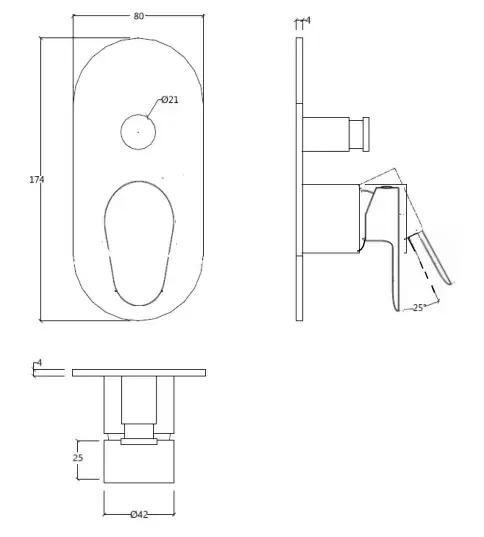 Thumbnail: Zenith Vento MANUAL VALVE 2 OUTLET Chrome