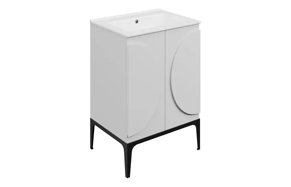 Thumbnail: Clare 610mm Floor Standing 2 Door Basin Unit & 1TH Basin - Matt White