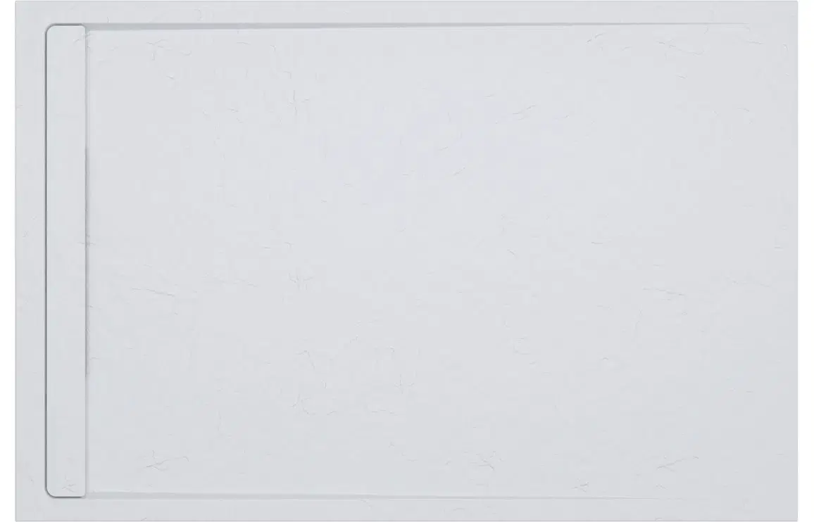 30mm Linear Slate 1200x800mm Rectangular Tray & Waste - White