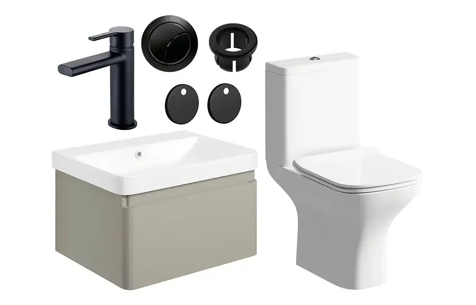 Thumbnail: At Home Value Colt Vanity Unit & Toilet Set - Black