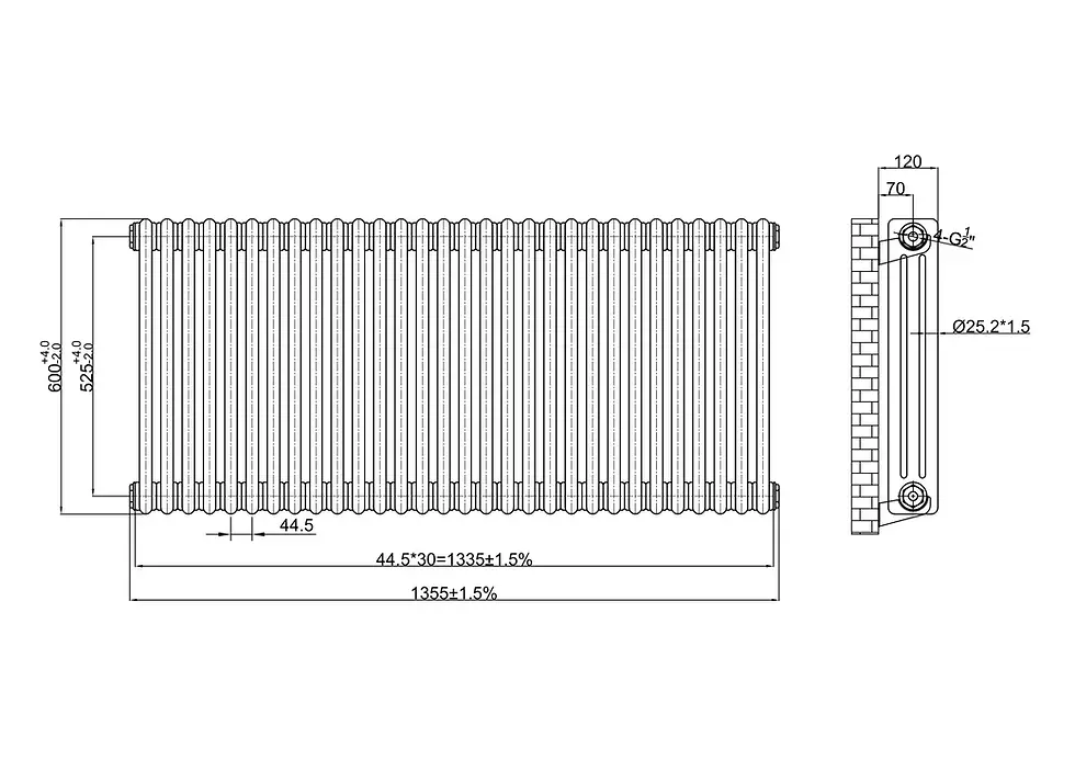 Thumbnail: In Trend Atom 3 Column Radiator 600x1355