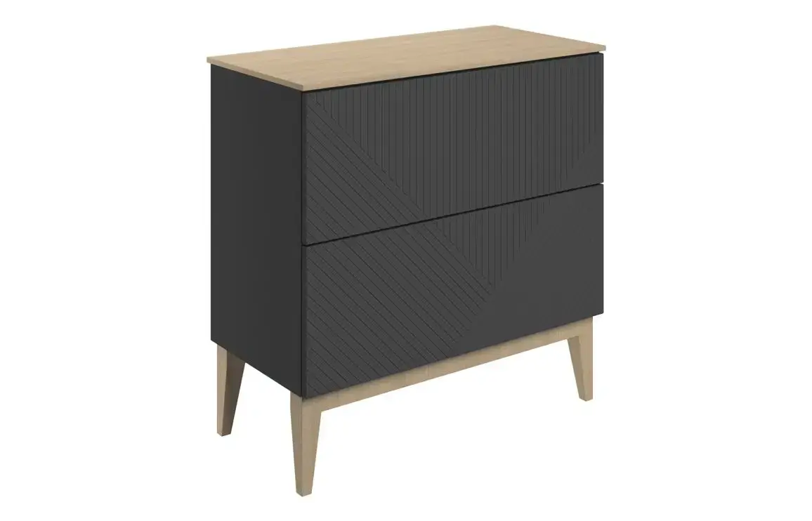 Loom 810mm Floor Standing 2 Drawer Vanity Unit & Worktop - Matt Graphite Grey