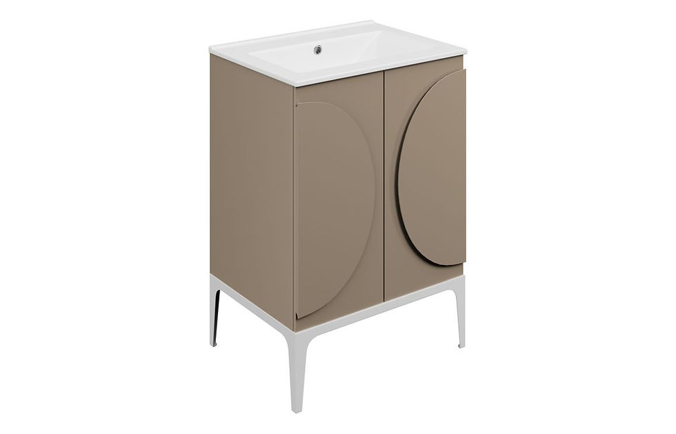 Thumbnail: Clare 610mm Floor Standing 2 Door Basin Unit & 0TH Basin - Matt Taupe