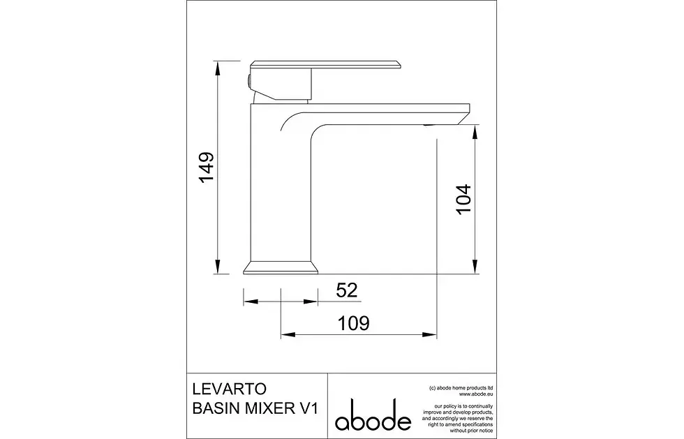 Thumbnail: Abode Levarto Basin Mixer Tap - Matt White & Brass