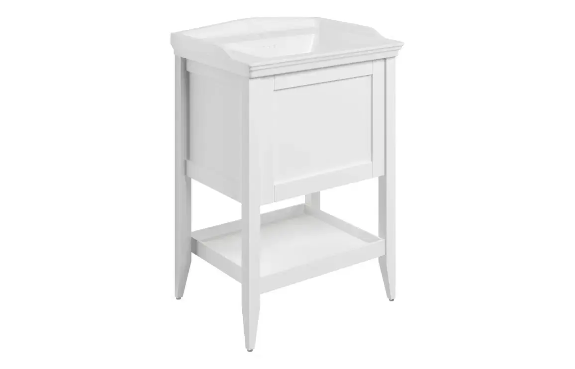 Deva 650mm Floor Standing 1 Drawer Basin Unit w/Basin - Matt White