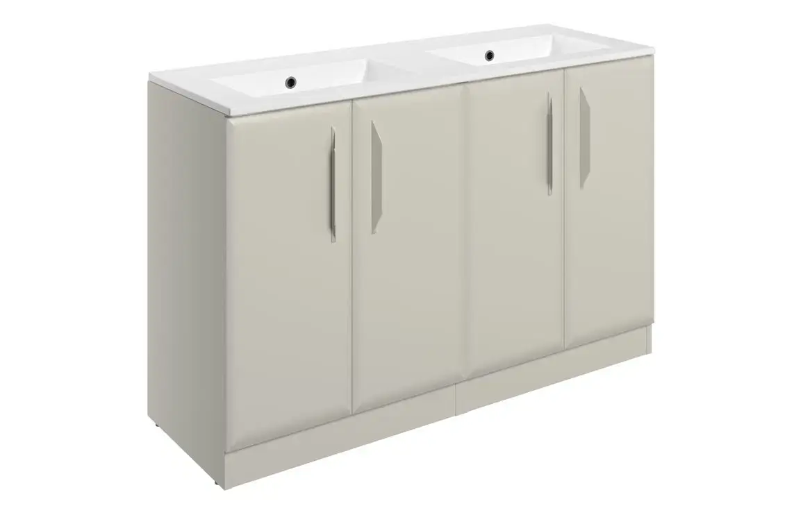 Monty 1210mm Floor Standing 4 Door Basin Unit w/0TH Basin - Matt Latte